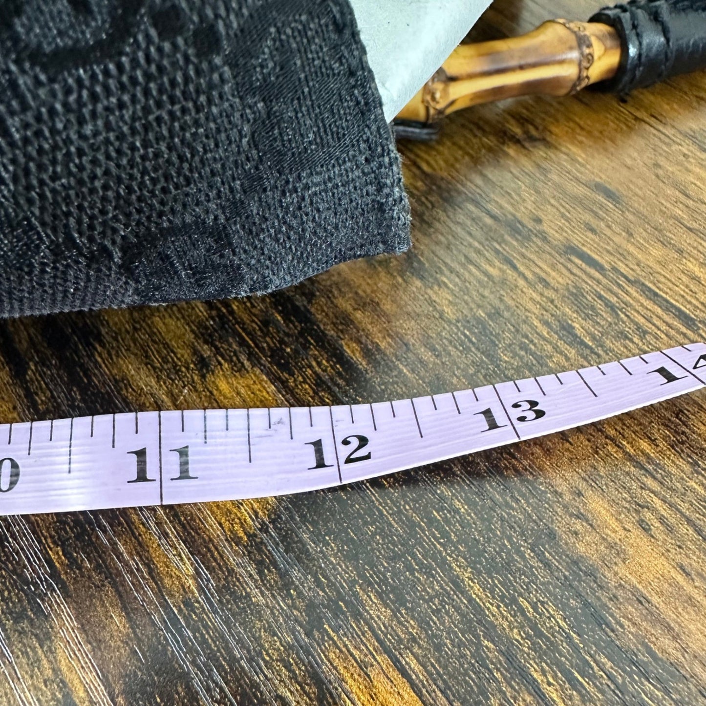 Gucci GG Canvas Bamboo Handle Tote Bag Handbag Black