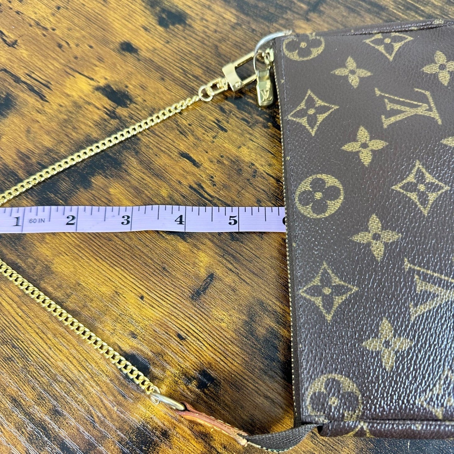 Louis Vuitton Monogram Canvas Pochette Mini Bag Vintage Authentic