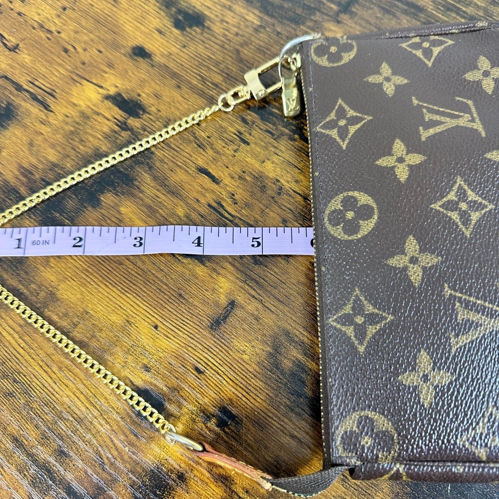 Louis Vuitton Monogram Canvas Pochette Mini Bag Vintage Authentic