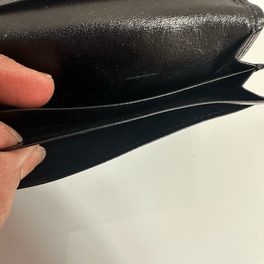 Valentino Garavani Slim Bifold Card Wallet Black Leather