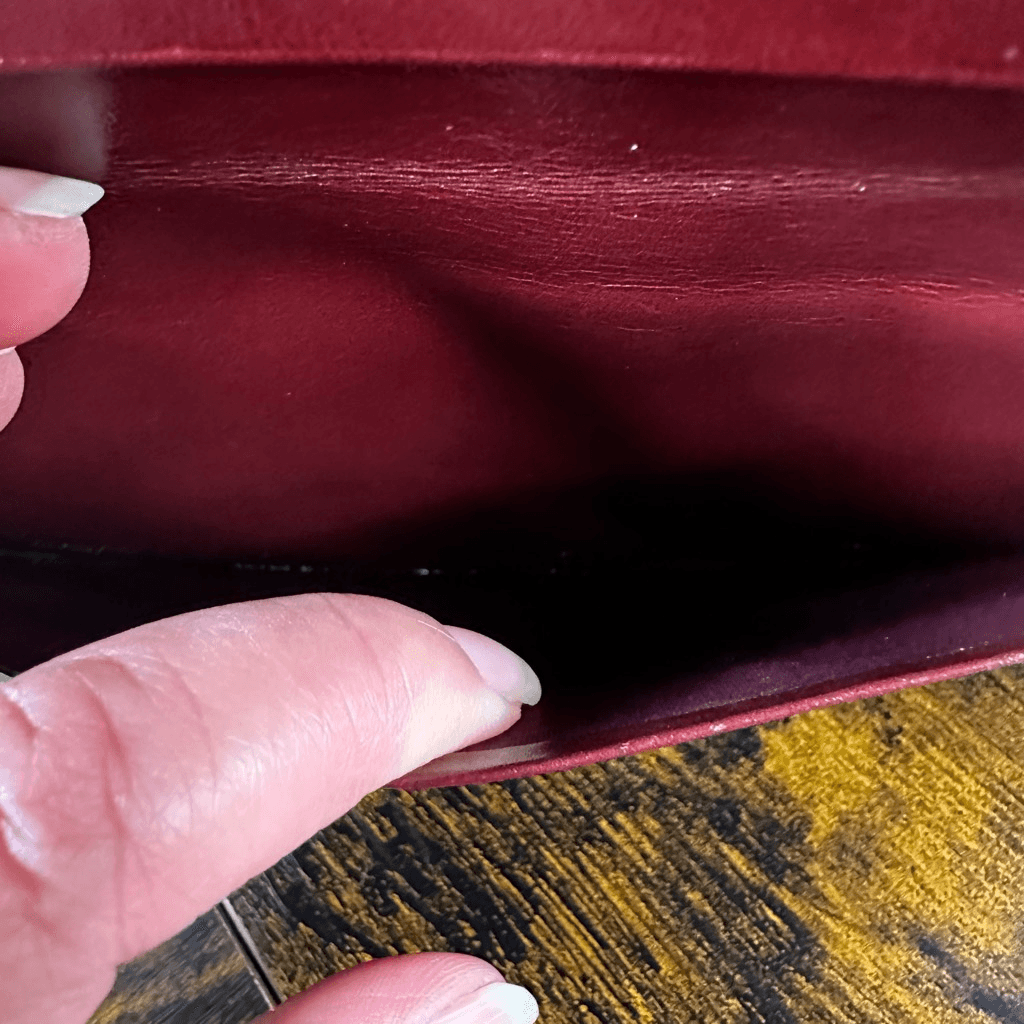 Cartier Vintage Bordeaux Leather Long Bifold Vertical Wallet