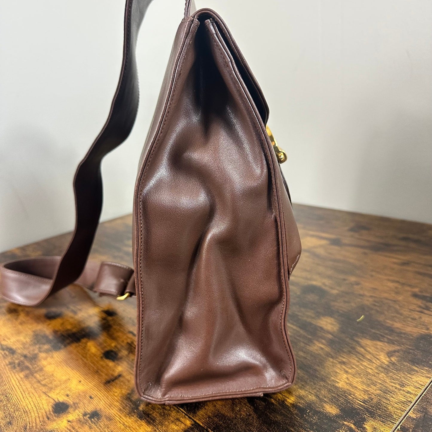 Vintage Chloe Brown Leather Sling Bag Backpack Authentic