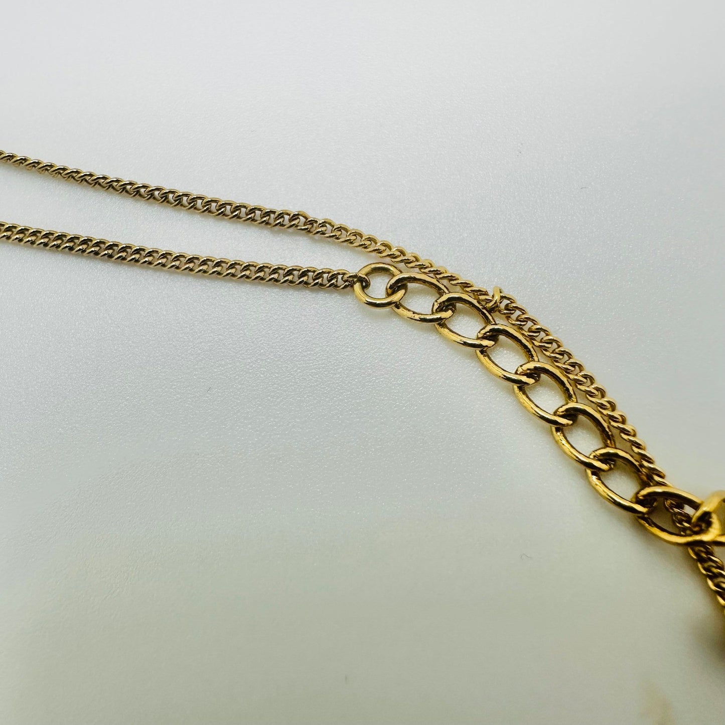 Christian Dior Gold Heart Necklace Rhinestone Vintage CD Logo Designer