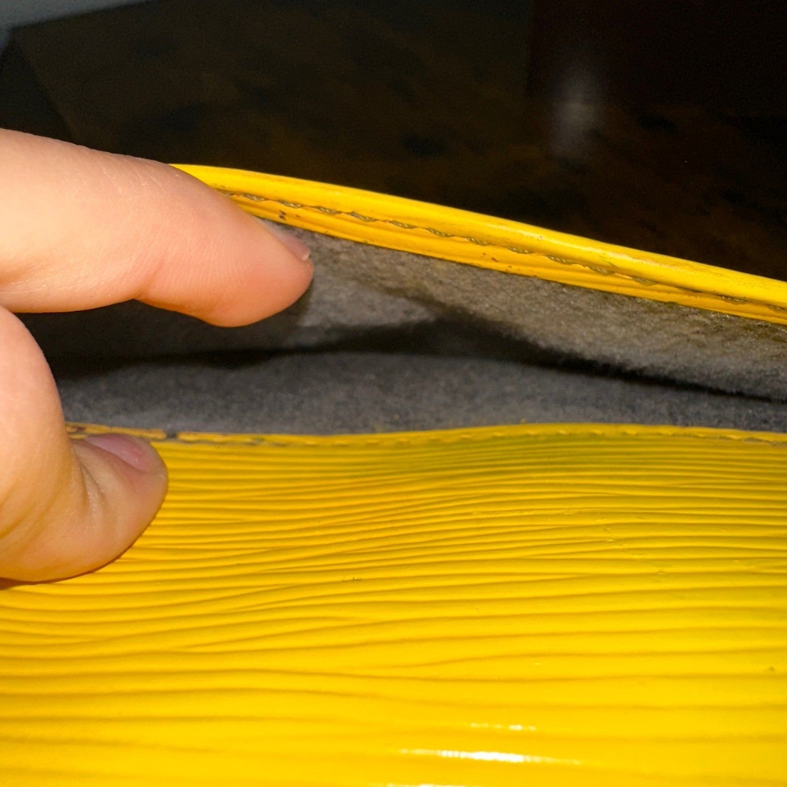 Louis Vuitton Epi Leather Art Deco Clutch Bag Yellow Vintage Authentic