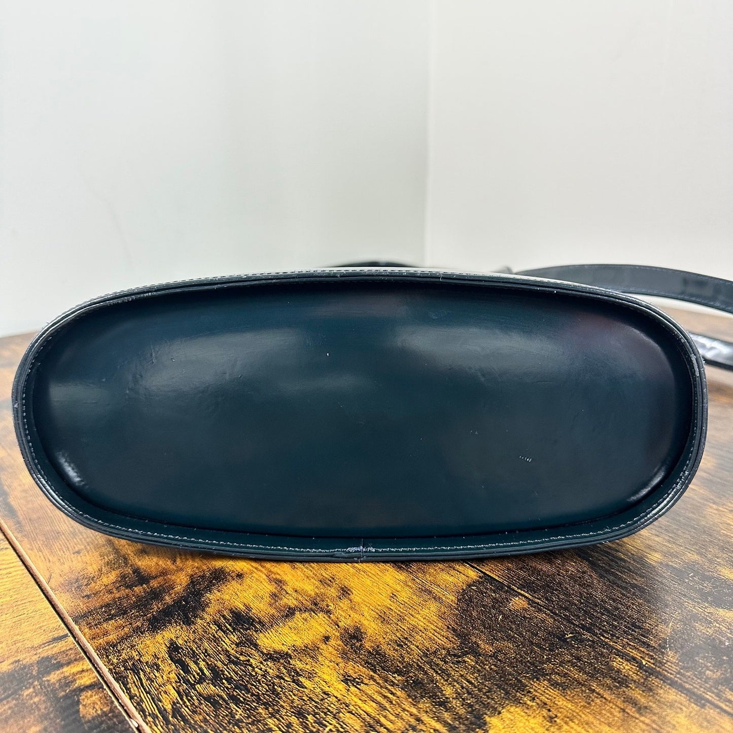 Gianni Versace Medusa Teal Patent Leather Shoulder Bag Vintage Authentic