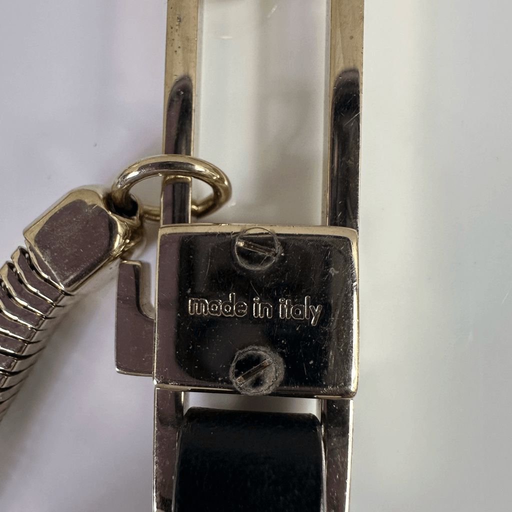 Gucci Bicolor Long Porte Cles Keychain Leather Metal With Pouch And Box