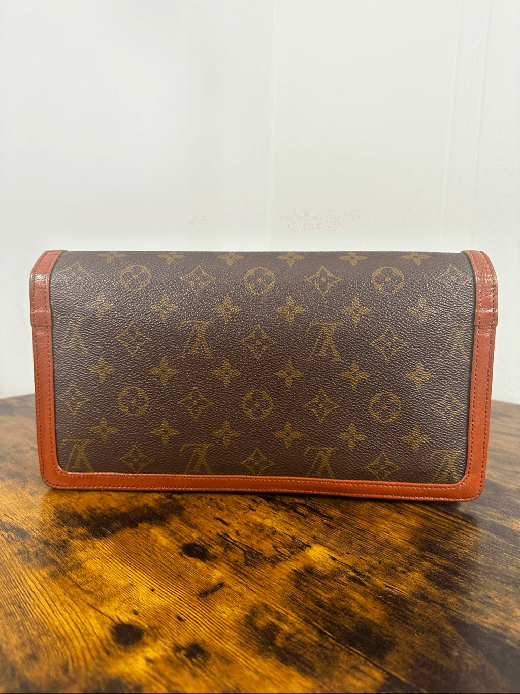 Louis Vuitton Vintage Bag Pochette Dame Clutch Brown Monogram