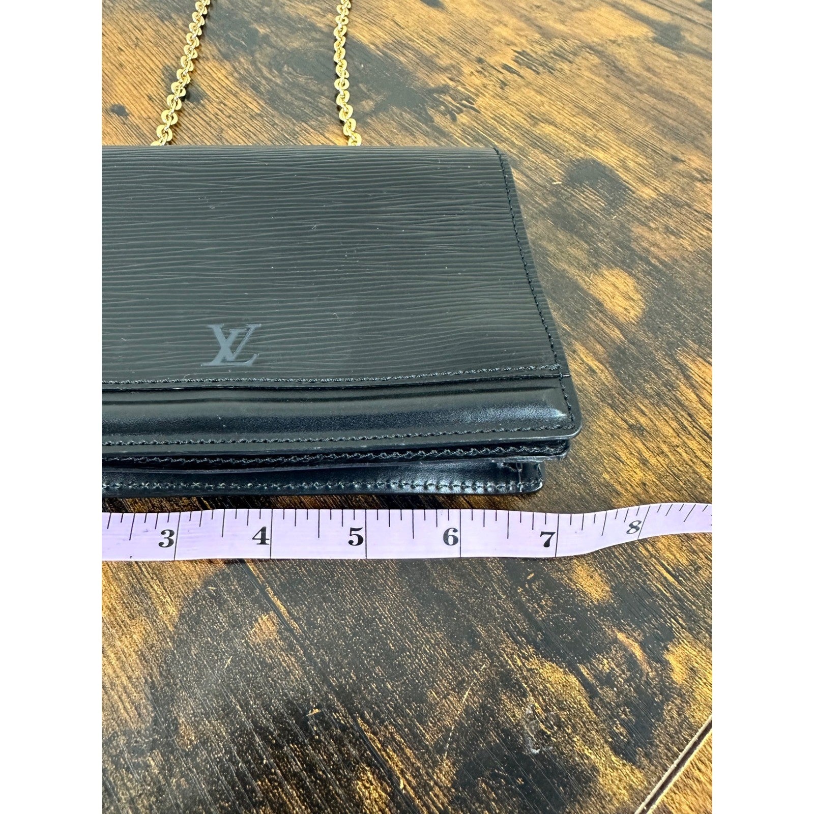 Louis Vuitton Epi Leather Belt Waist Bag Black Gold Chain Shoulder Bag