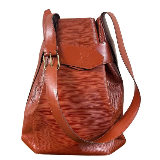 Louis Vuitton Epi Leather Bucket Bag Brown Shoulder Bag Sac D'Epaule Authentic