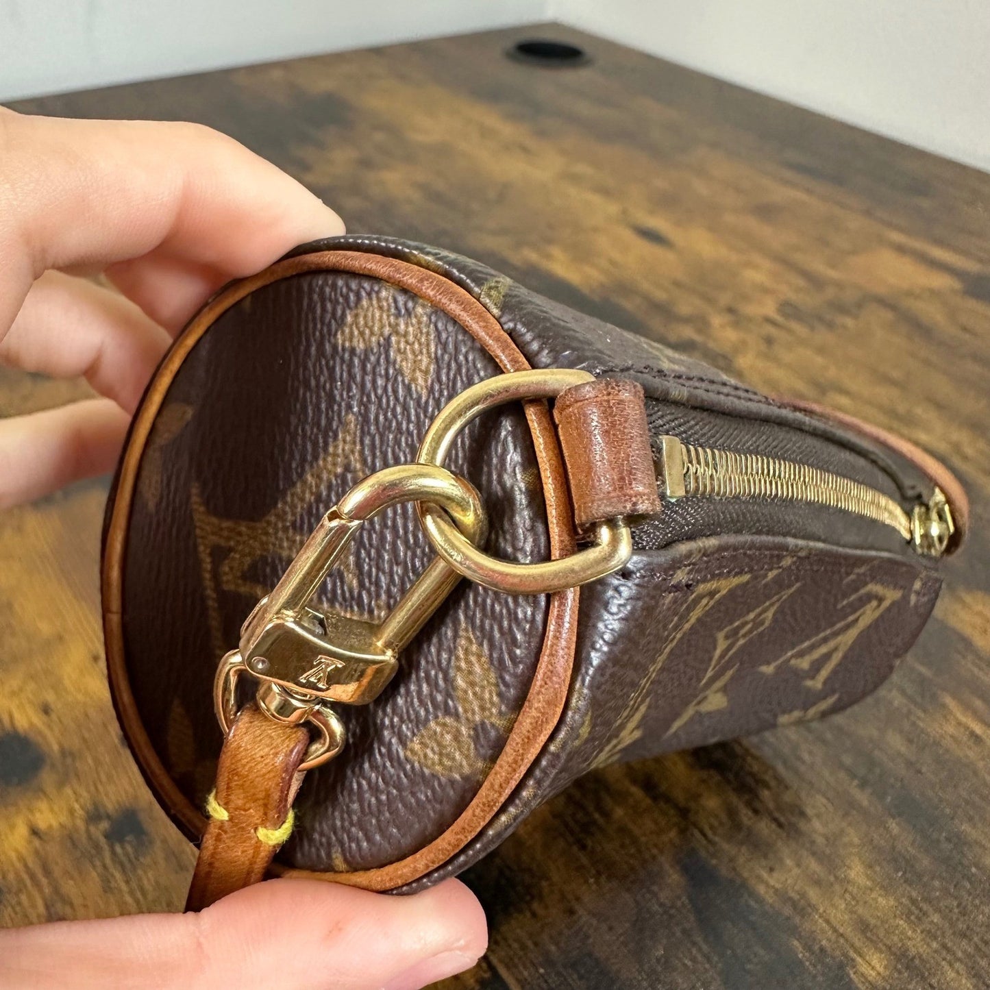 Louis Vuitton Monogram Mini Papillon Accessories Pochette Bag Purse Handbag