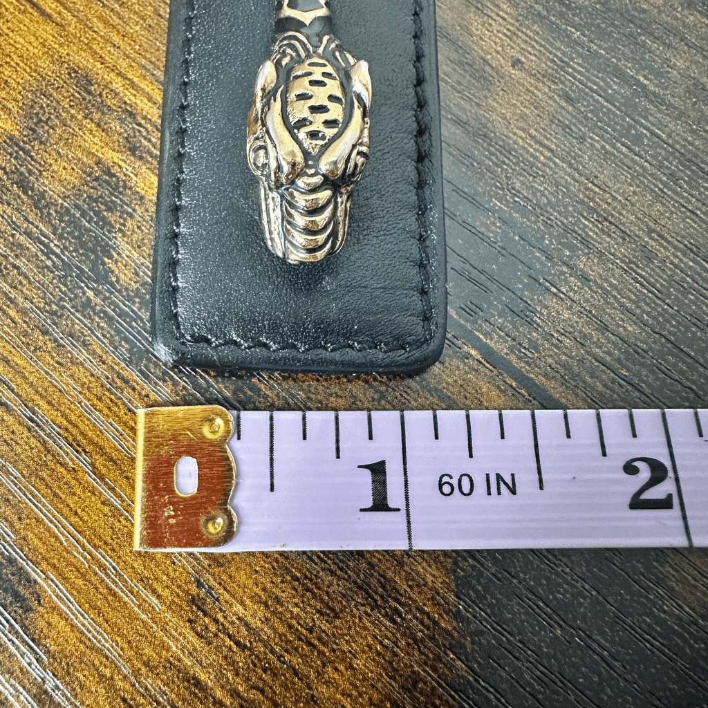 Gucci Tiger Metal Leather Key Ring Keychain Bag Charm