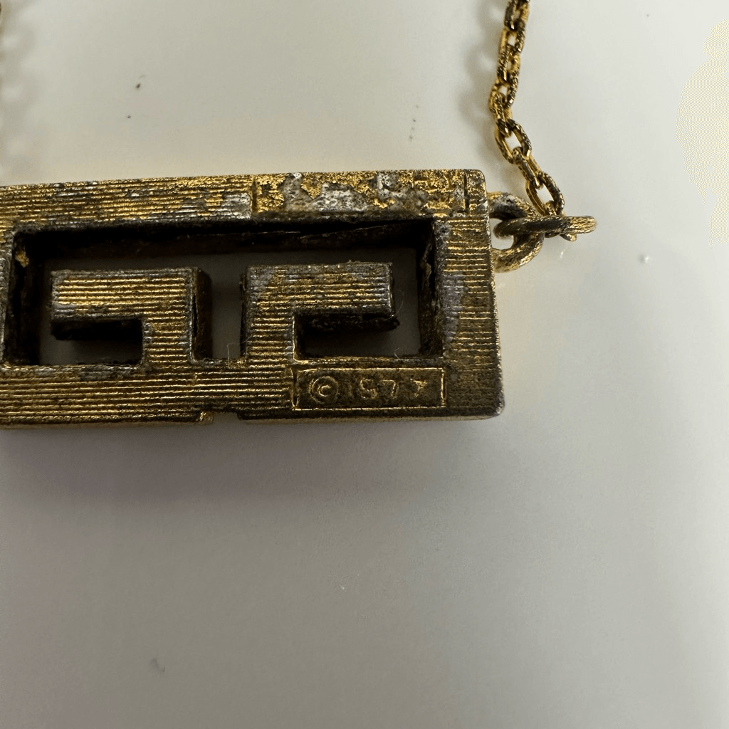 Givenchy 1977 G Logo Rhinestone Choker Necklace Gold Tone Vintage 14”