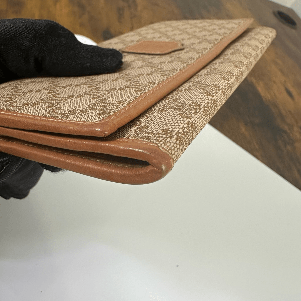 Celine Macadam Vintage Bifold Wallet Brown Tan