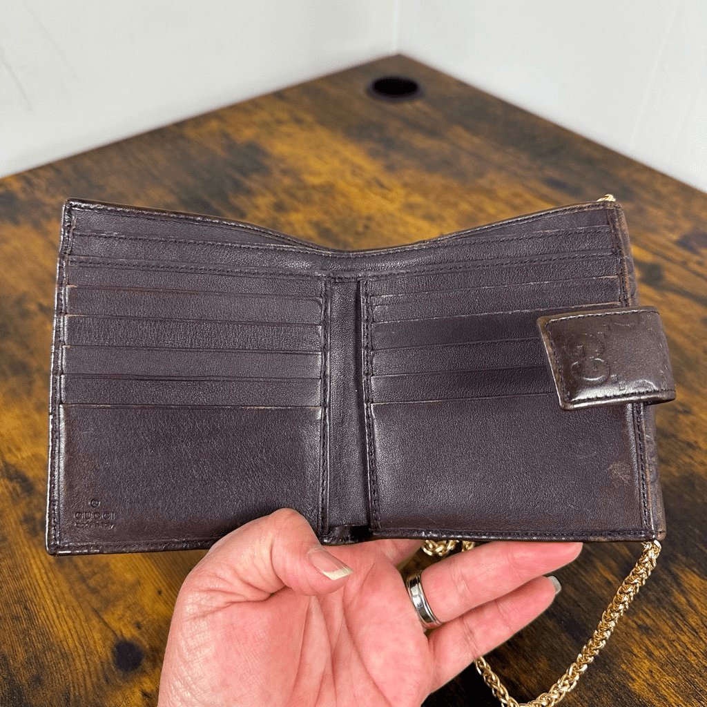Gucci Guccissima Compact Brown Leather Wallet