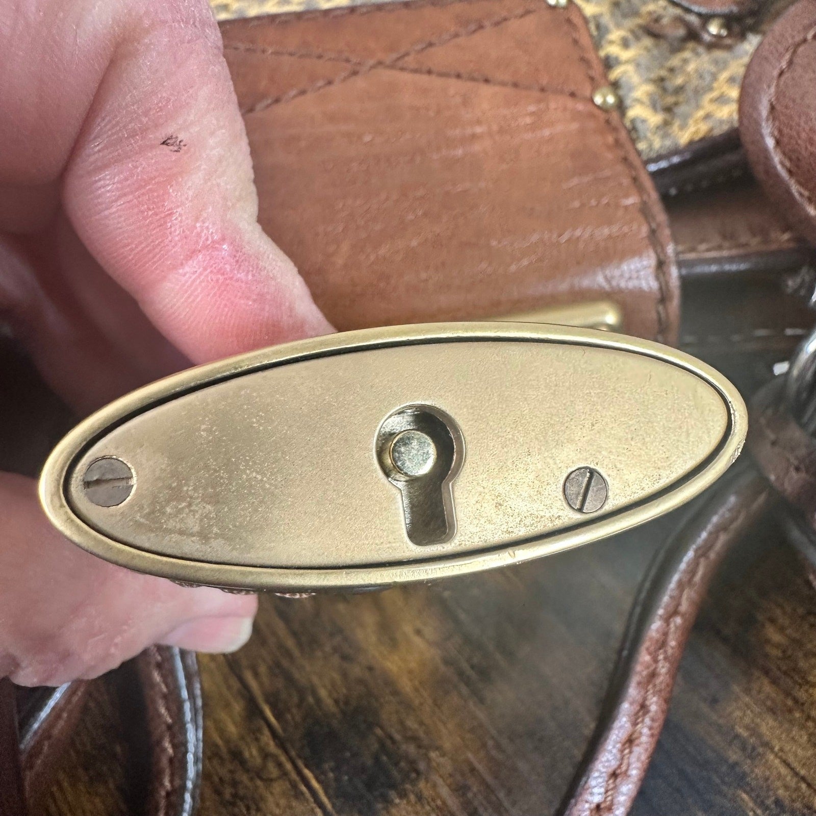 Vintage Chloe Paddington Leather & Tweed Satchel Bag Large 