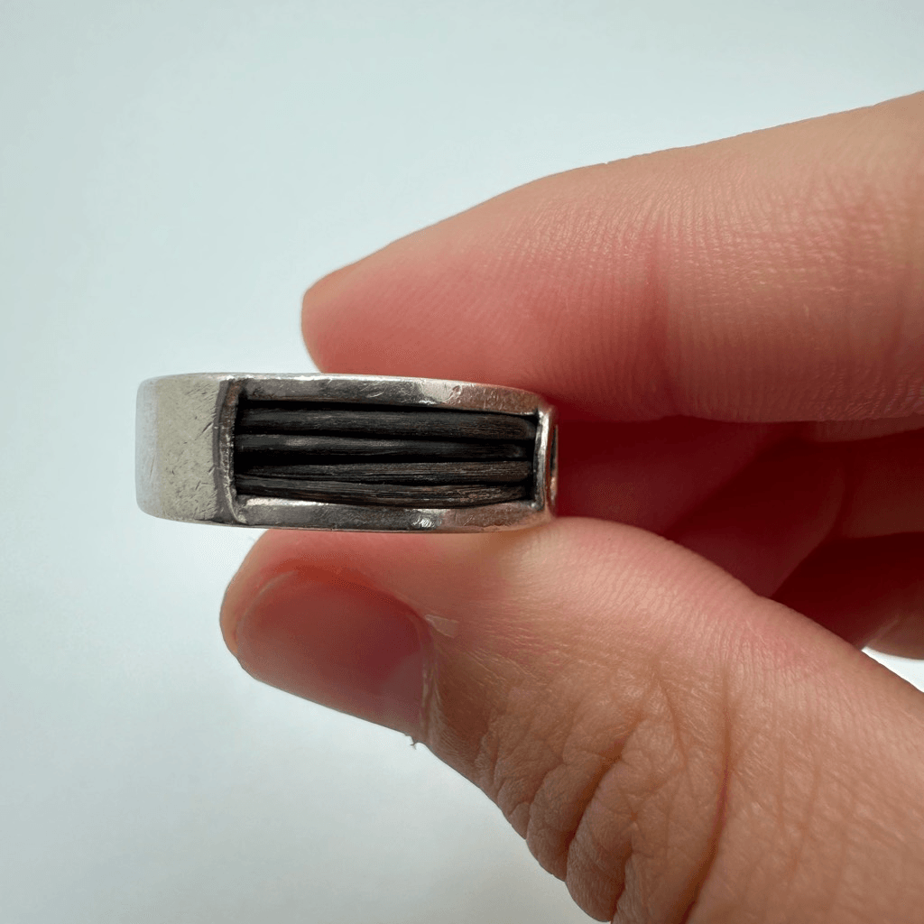 Valentino Garavani Sterling Silver Logo Ring Size 5