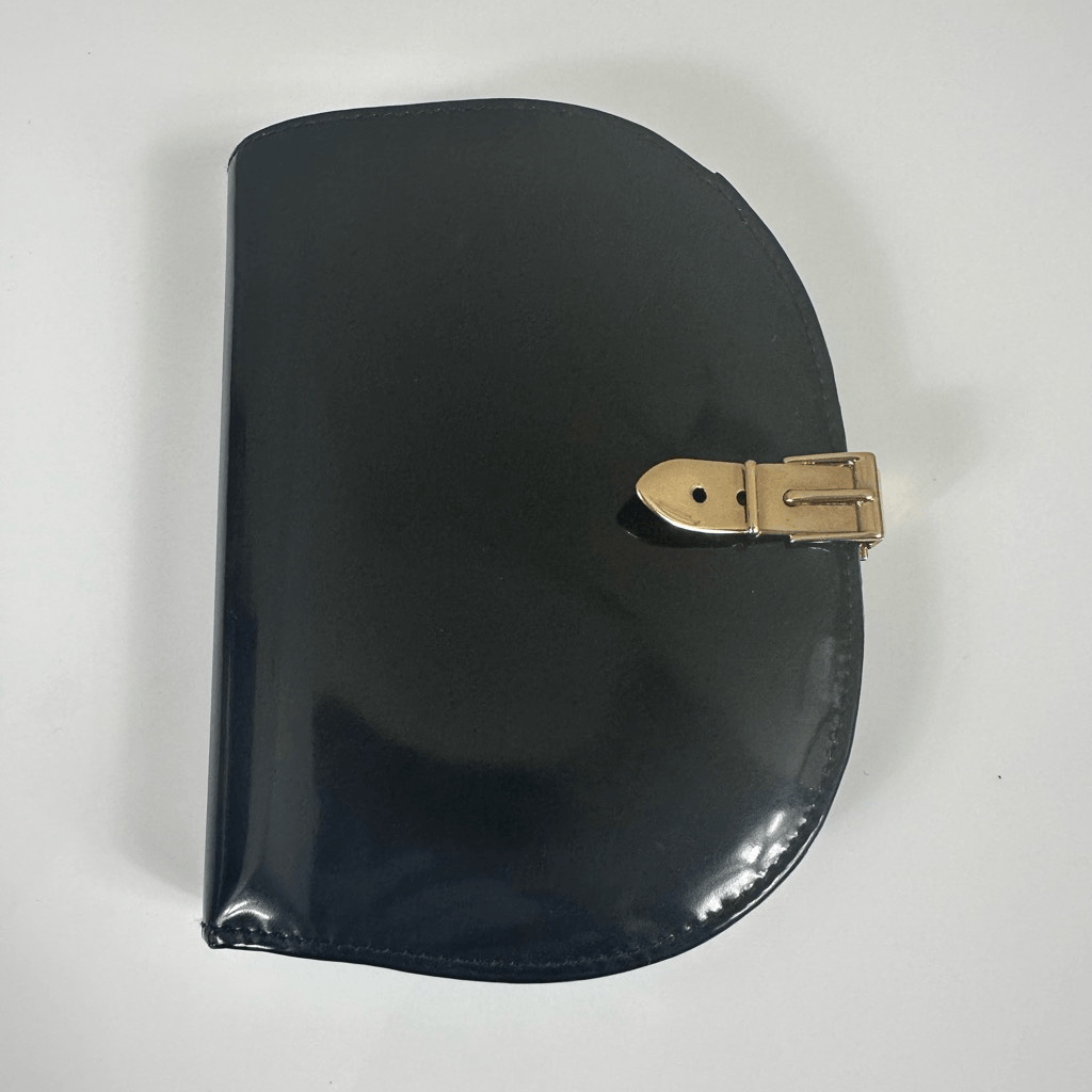 Gucci Wallet Black Patent Leather Belt Buckle Clip