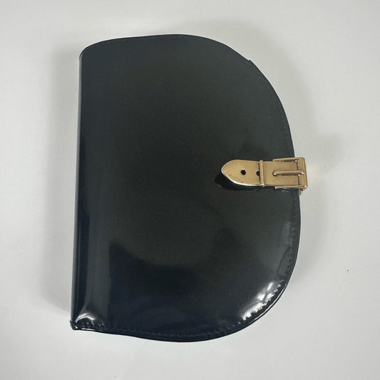 Gucci Wallet Black Patent Leather Belt Buckle Clip