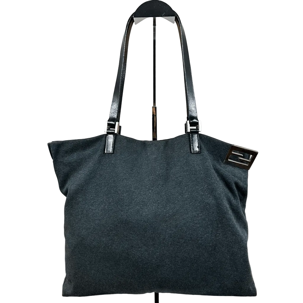FENDI FF Vintage Jersey Tote Bag Gray