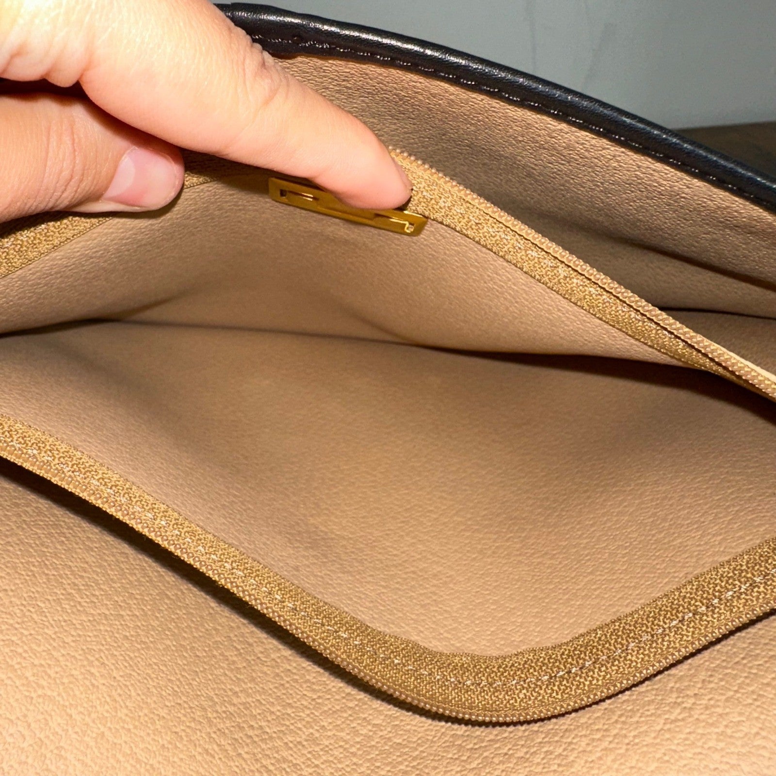 Vintage Christian Dior Monogram Chain Shoulder Bag Black Clutch