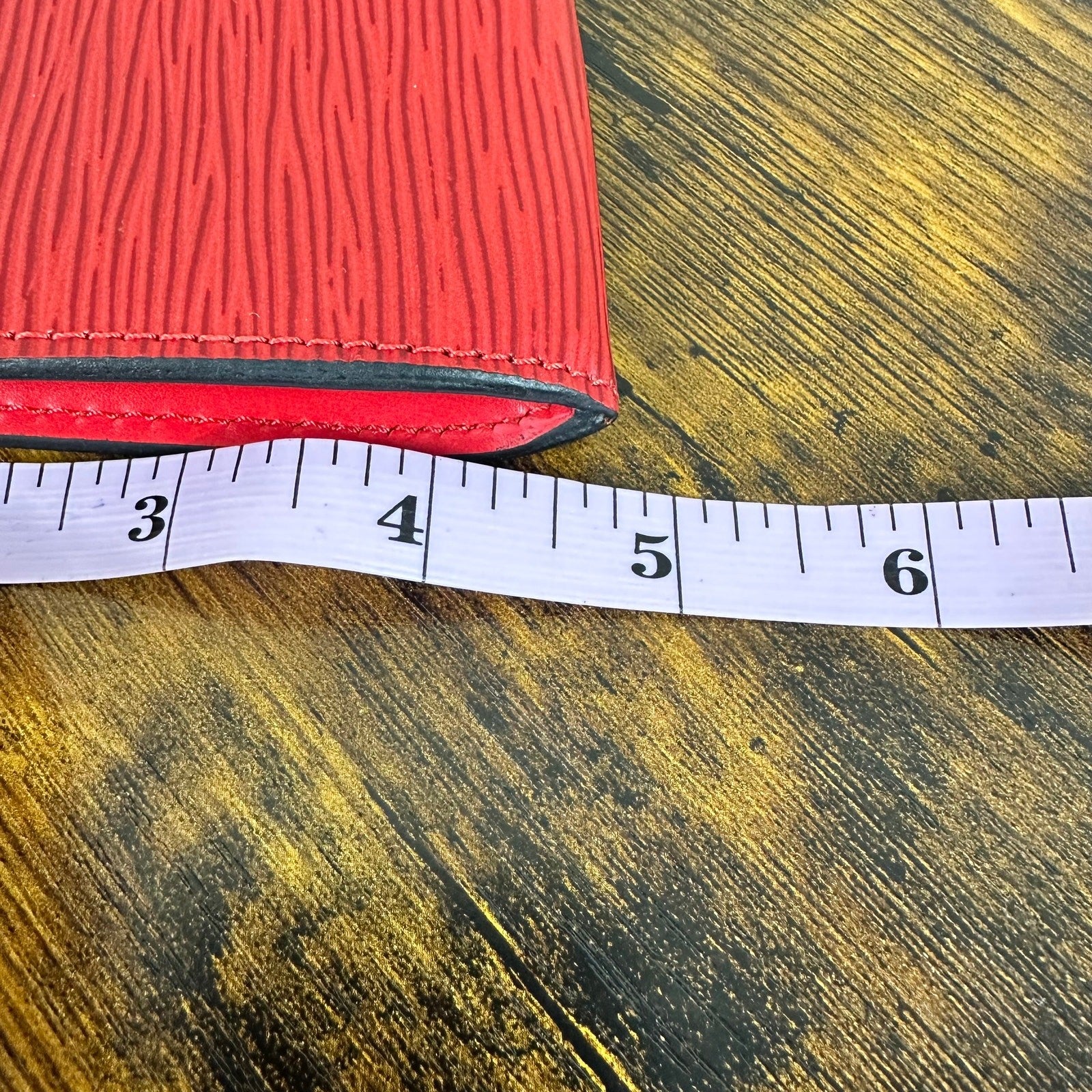 Authentic Louis Vuitton Red Epi Leather Accessories Pochette Bag Vintage