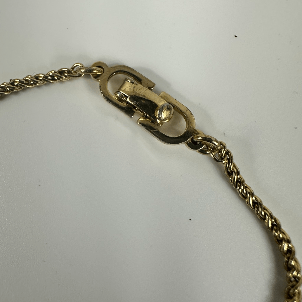 Christian Dior Vintage Simple Chain Bracelet Gold Tone