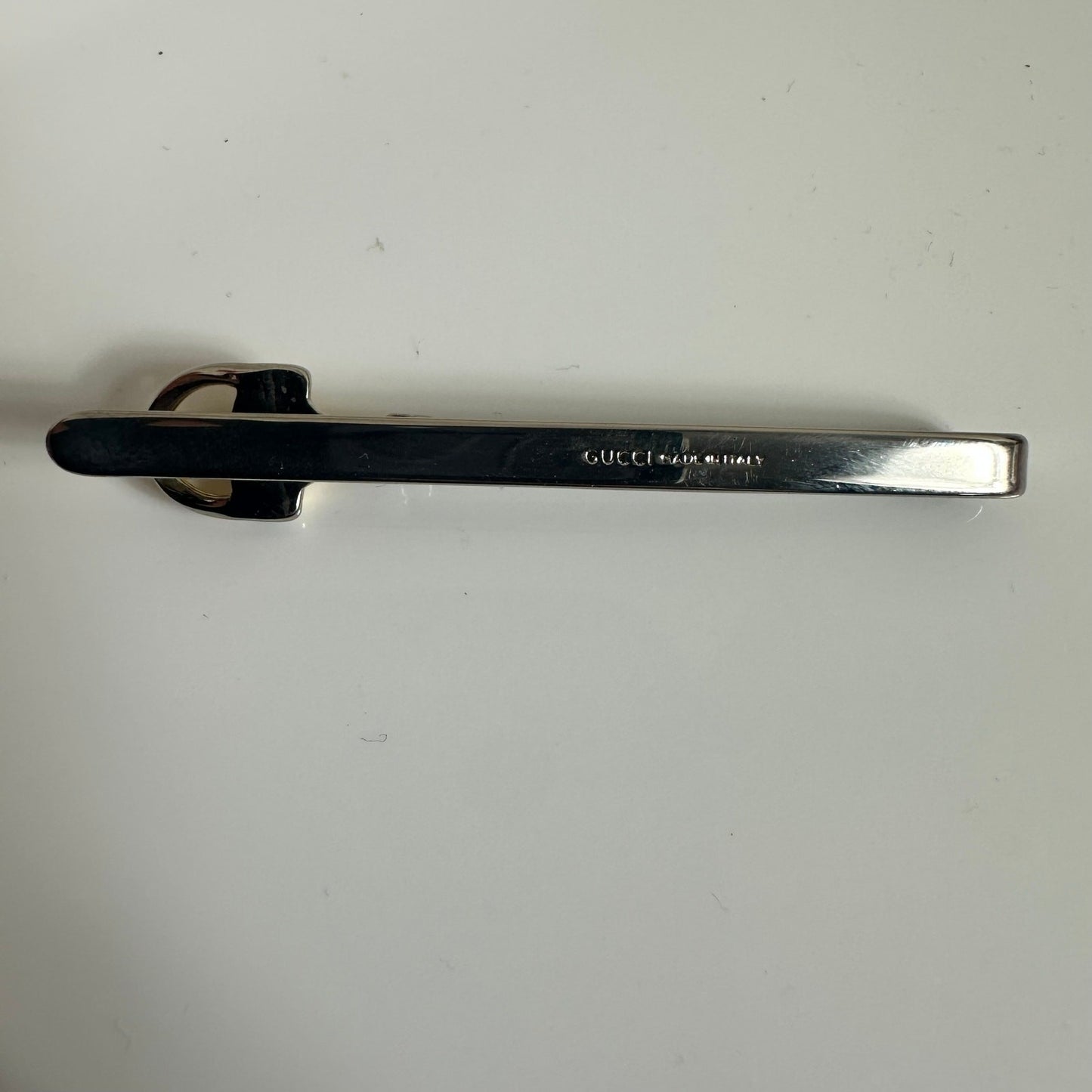 Gucci Horsebit Two Tone Tie Bar - Gold and Silver Authentic