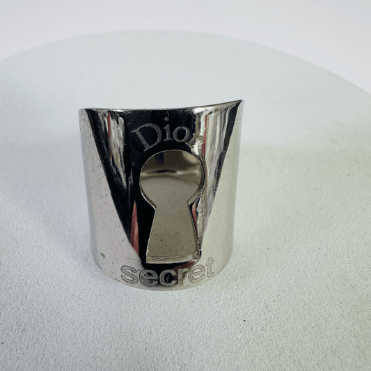 Christian Dior Secret Keyhole Ring Silver Tone Size 7