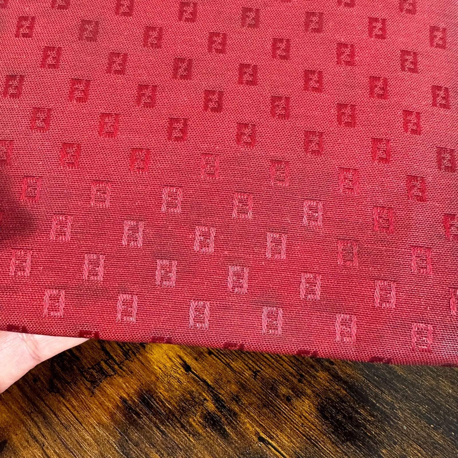 Fendi Red Monogram Logo Pattern Square Shoulder Bag Crossbody Purse Made In Ital