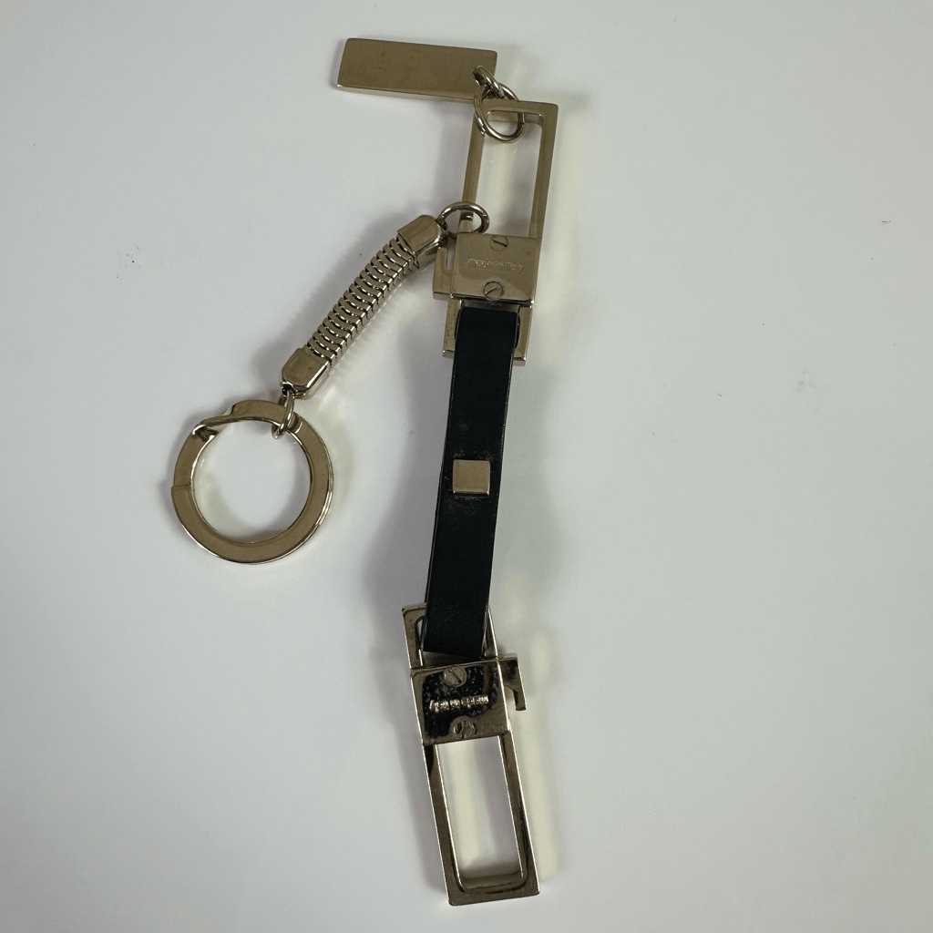 Gucci Bicolor Long Porte Cles Keychain Leather Metal With Pouch And Box