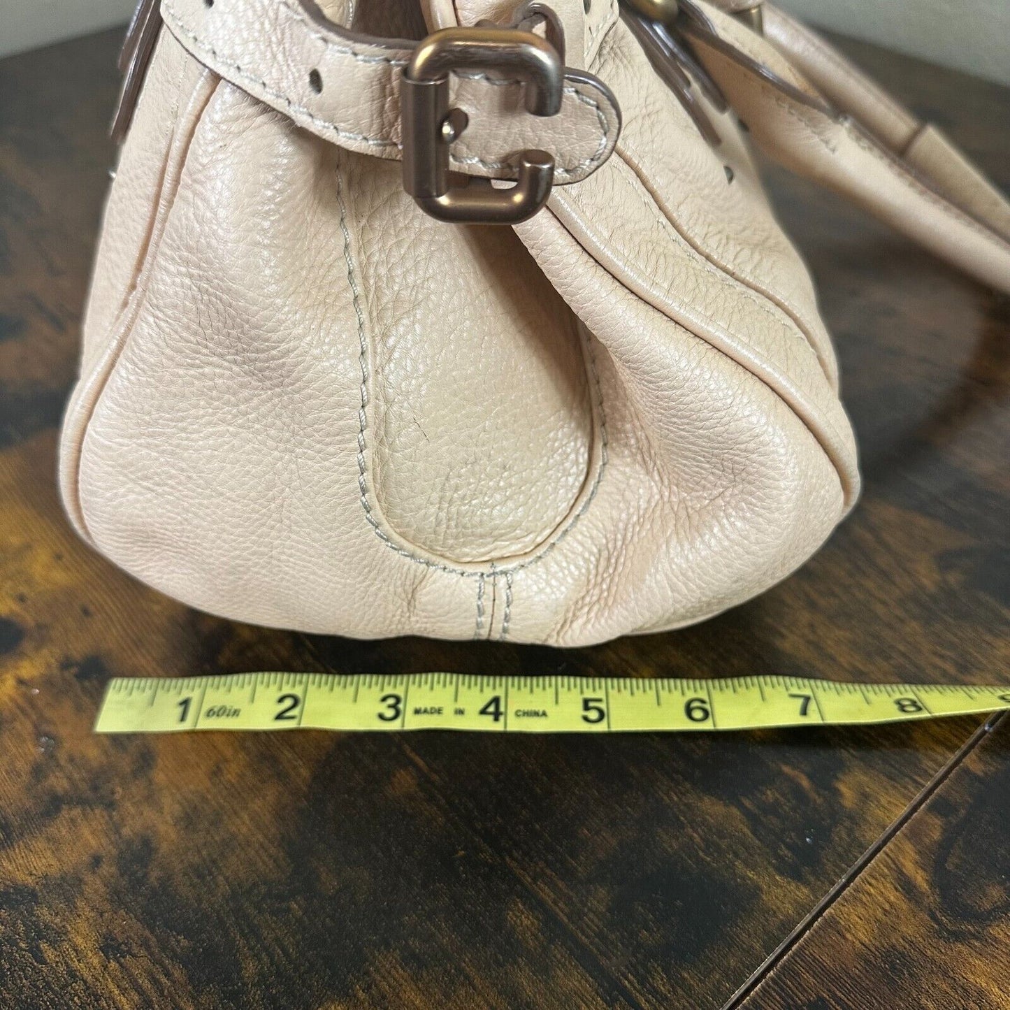 Chloe Womens Paddington Shoulder Bag Zip Stud Beige Authenticated W/ COA