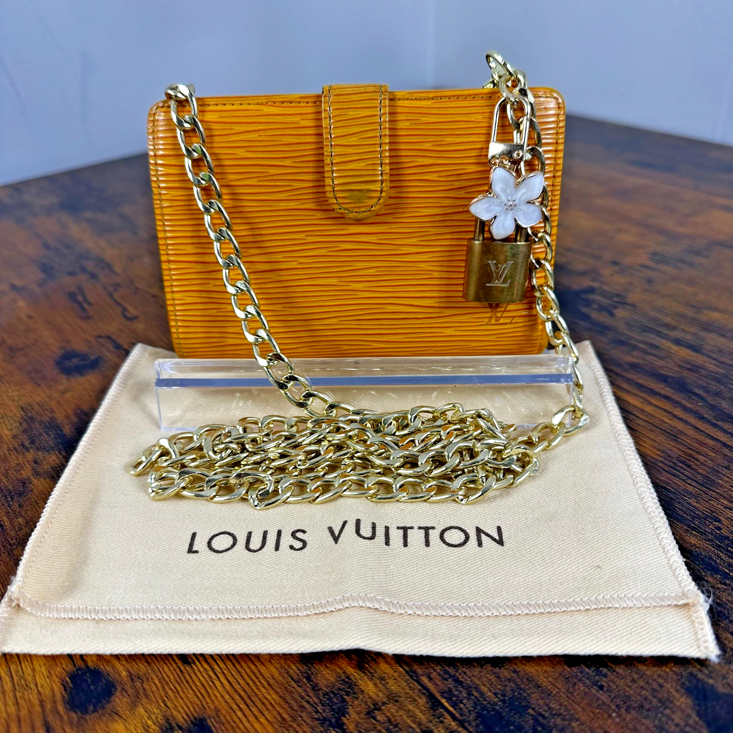 Louis Vuitton Vintage Yellow Epi Leather Compact Wallet