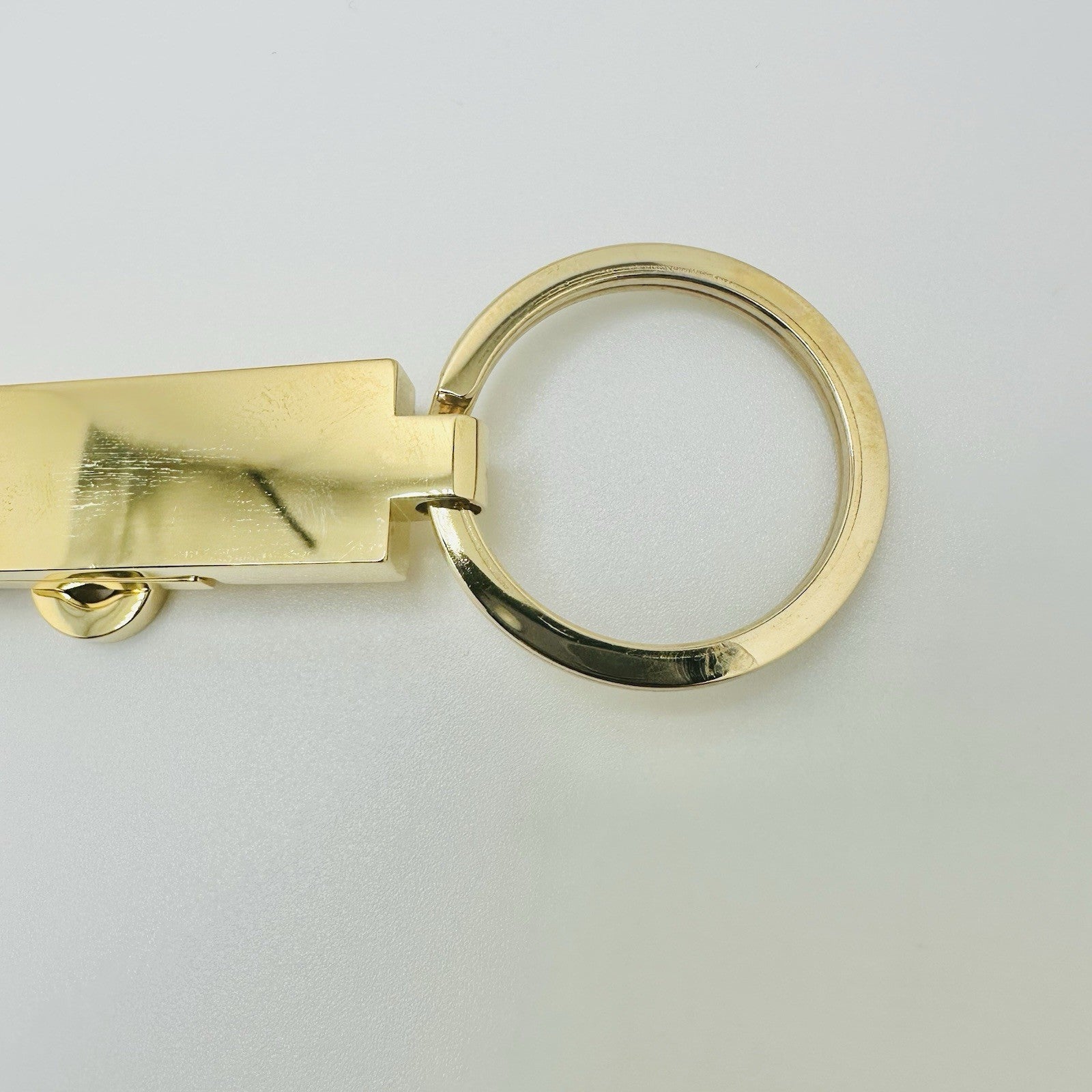 Salvatore Ferragamo Gancini Gold Tone Key Ring Detachable
