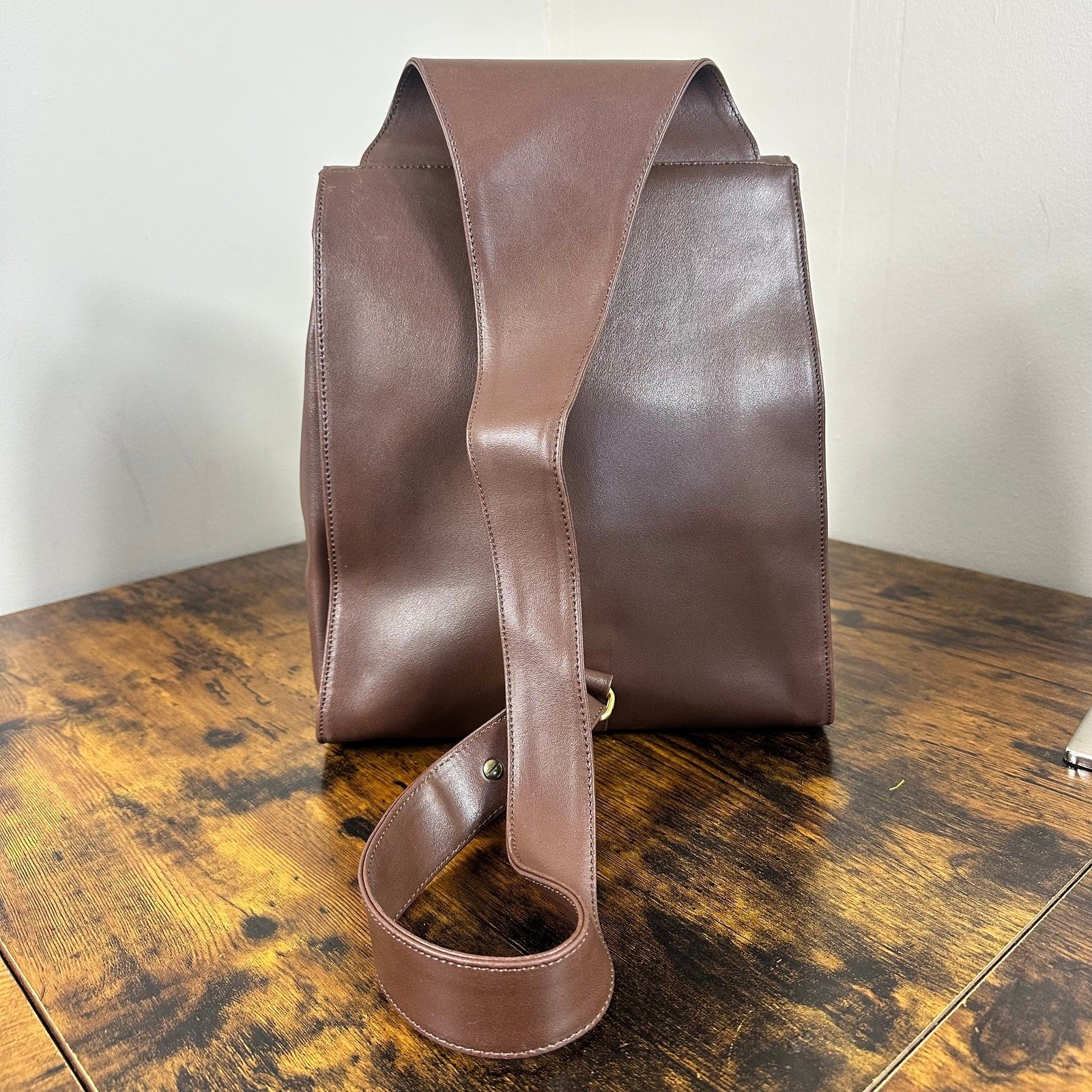 Vintage Chloe Brown Leather Sling Bag Backpack Authentic