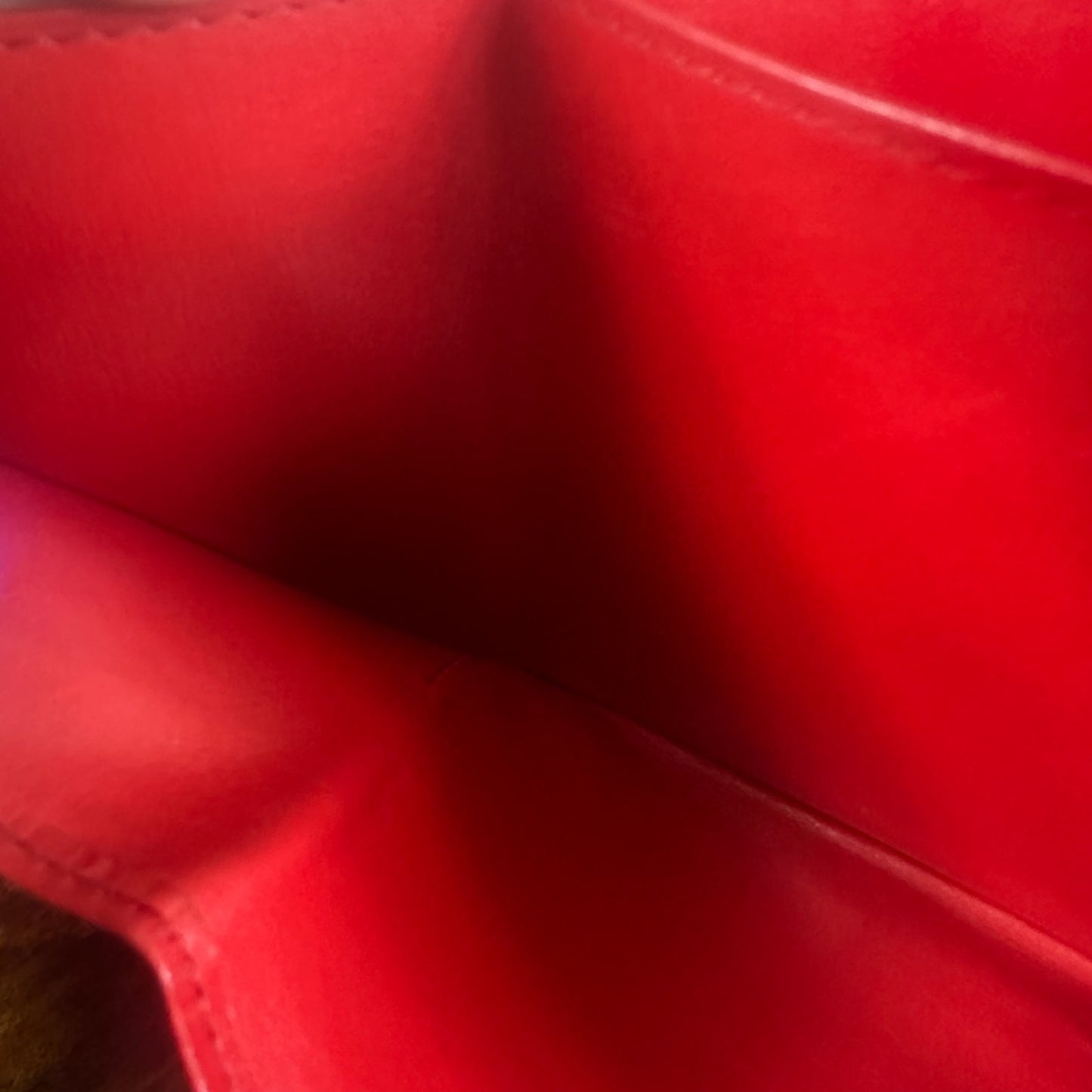 Louis Vuitton Red Epi Leather Vintage Wallet Padlock Gold Hardware Women