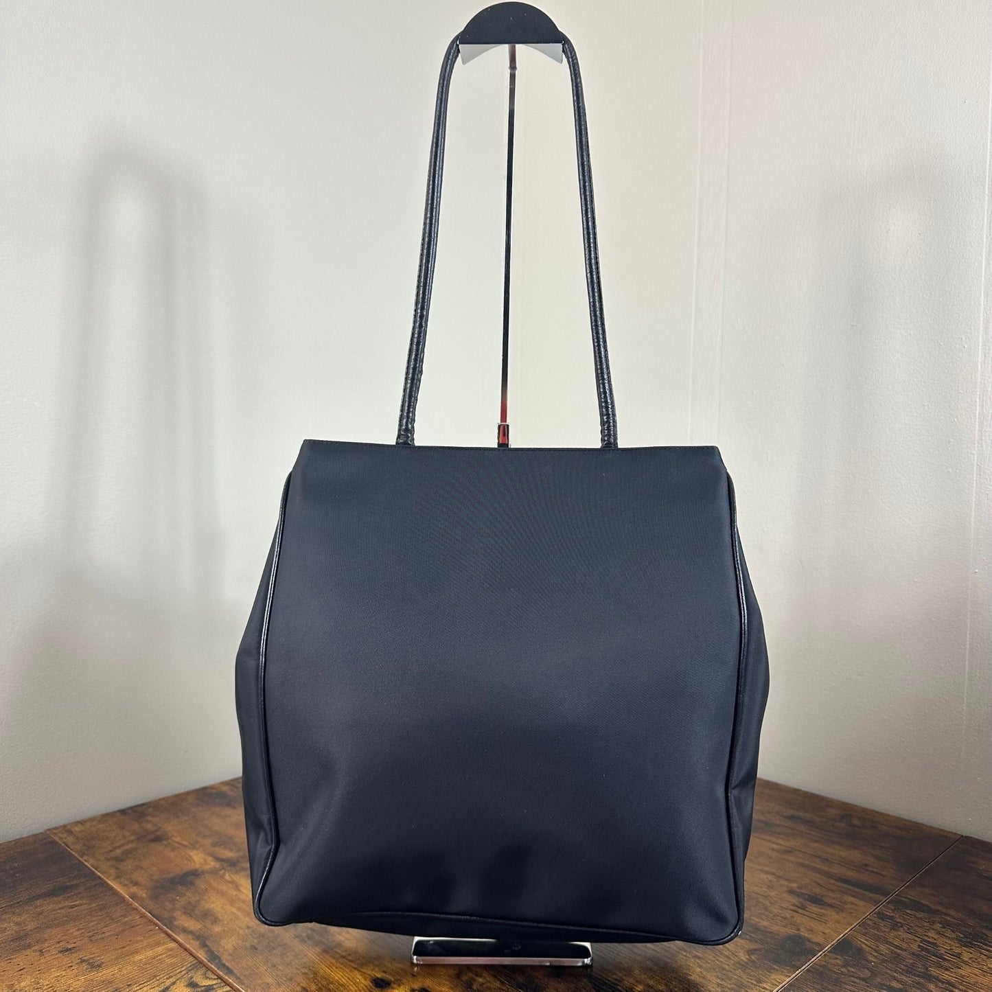 Gianni Versace Black Nylon Medusa Logo Tote Bag Made in Italy Authentic Vintage