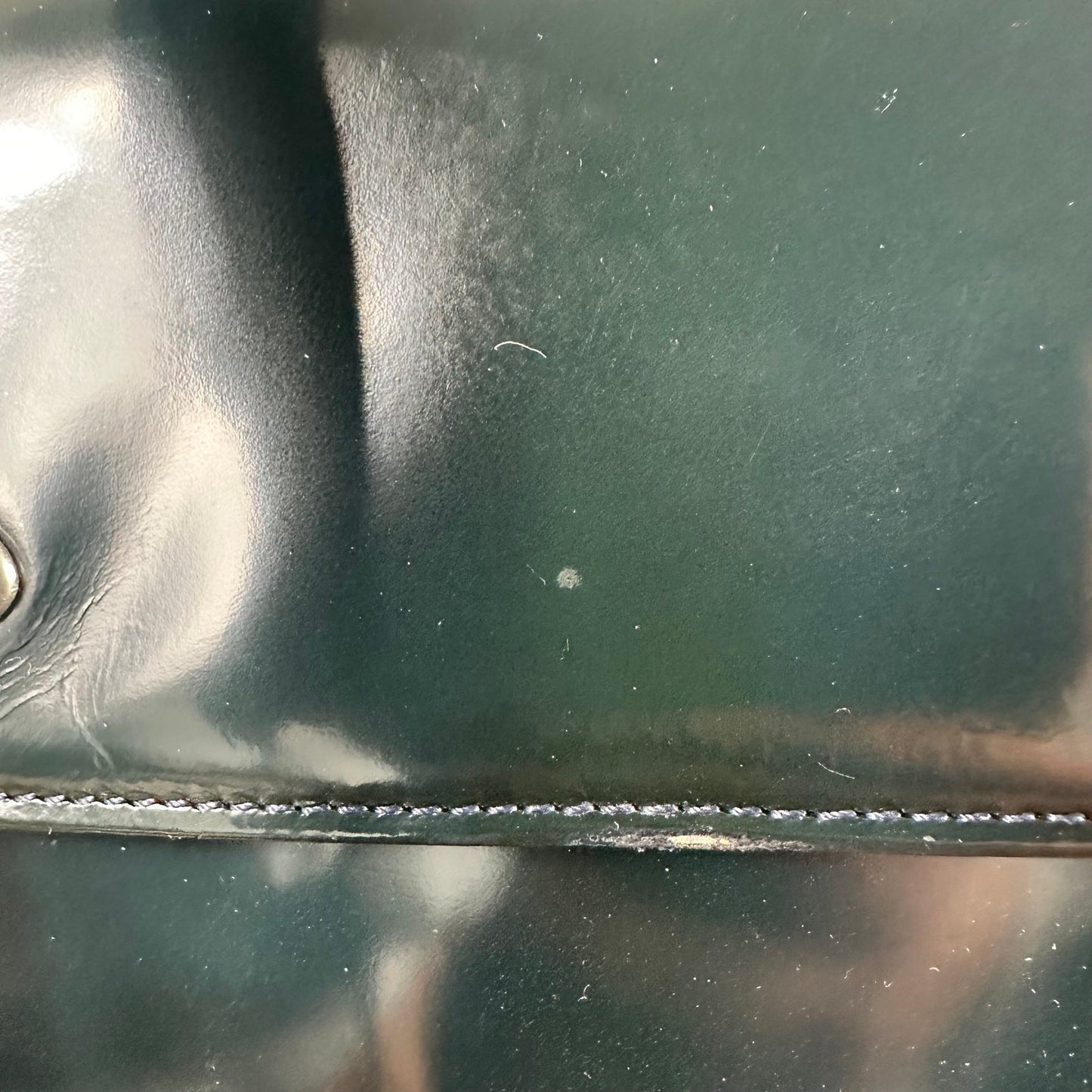 Gianni Versace Medusa Teal Patent Leather Shoulder Bag Vintage Authentic