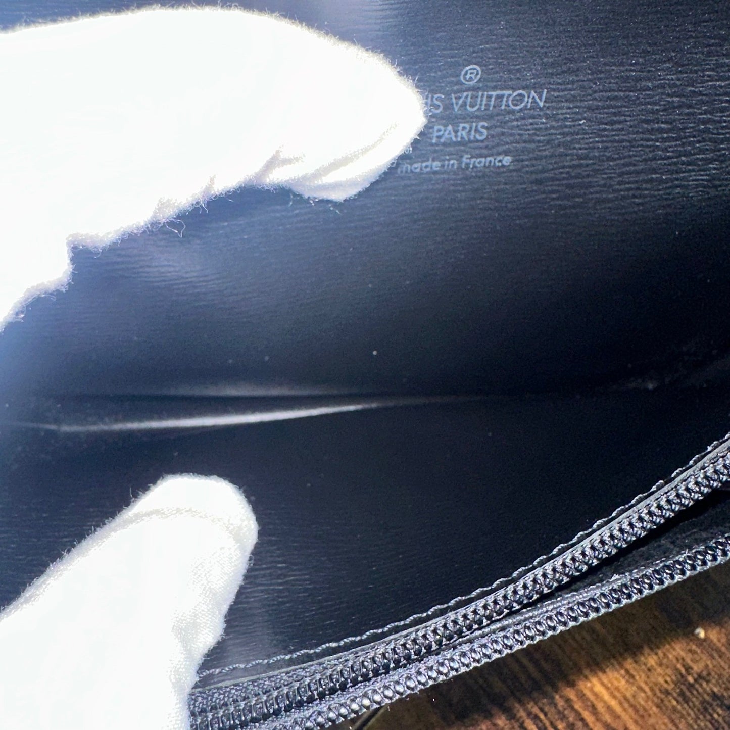 Louis Vuitton Epi Leather Belt Waist Bag Black Gold Chain Shoulder Bag