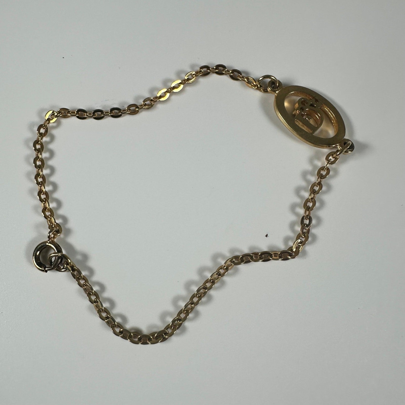 Christian Dior Trotter Logo Gold Tone Vintage Bracelet