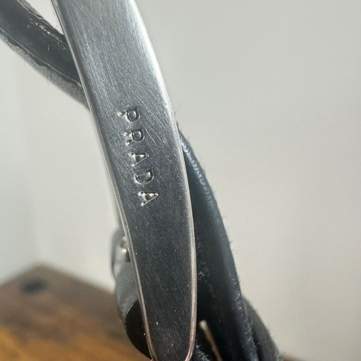 Prada Milano Vitello Lissato Black Leather Top Handle Bag Authentic Designer