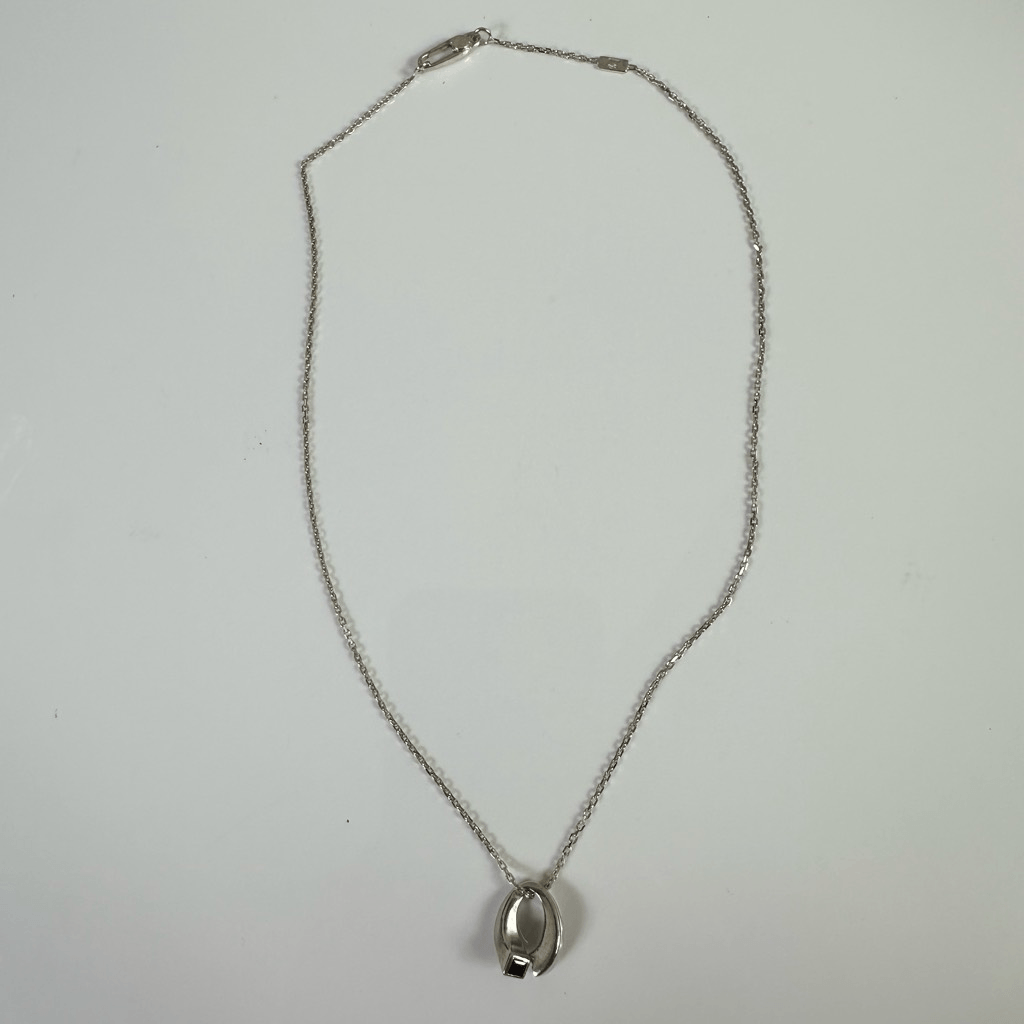 Gucci Purple Stone Pendant Necklace Sterling Silver Vintage