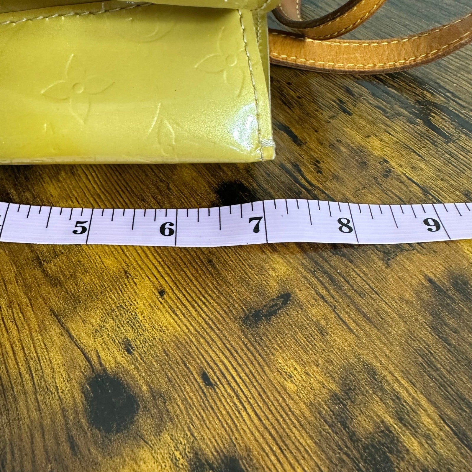 Louis Vuitton Monogram Vernis Reade PM Yellow Patent Leather Handbag Authentic