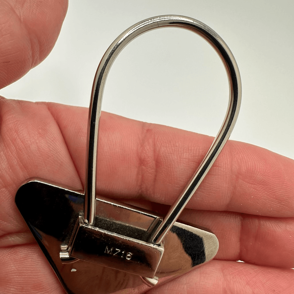 Prada Triangle Silver Tone Key Ring Chain Replacement Lock Bag Charm