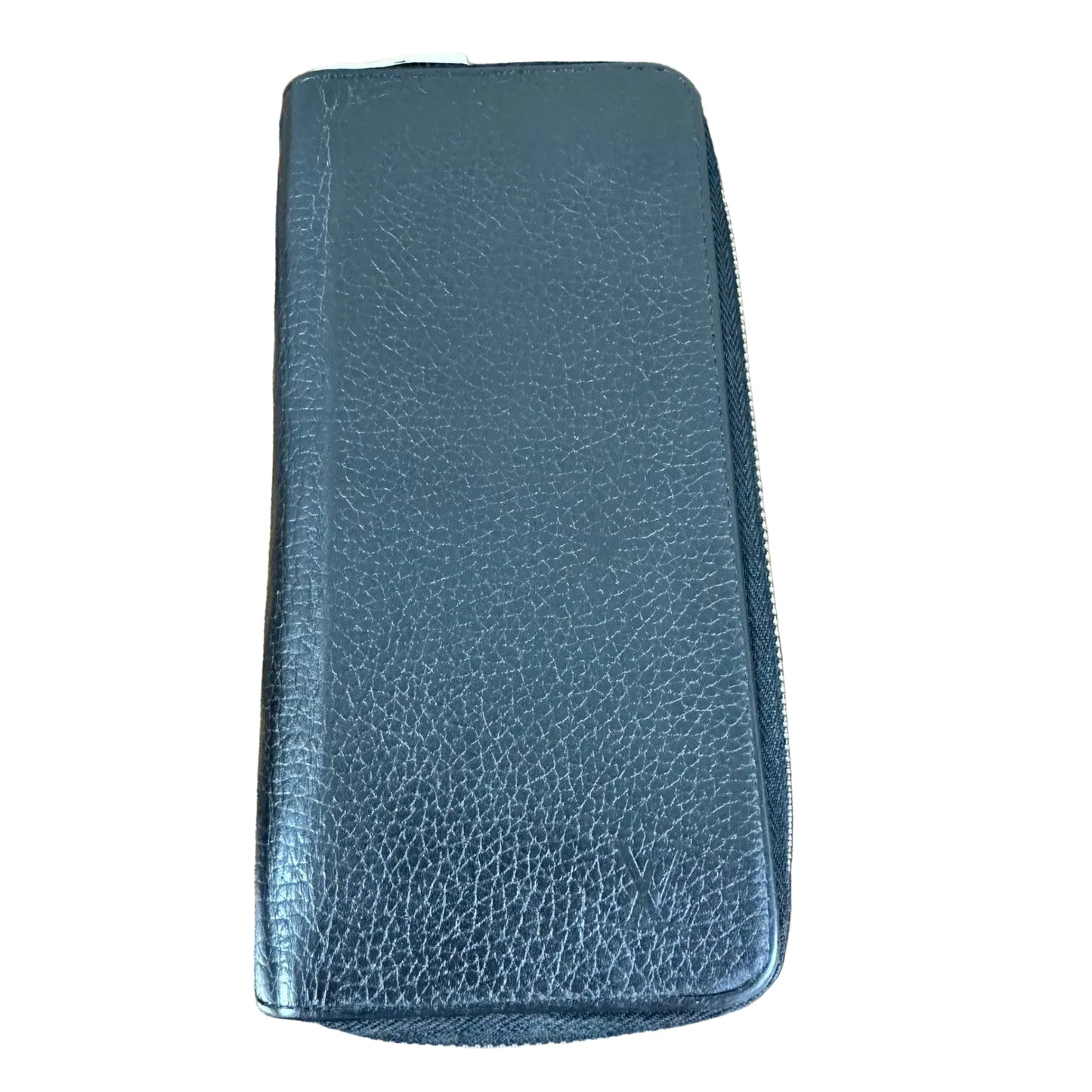 Louis Vuitton Zippy Organizer Vertical Wallet Black Taiga Leather Authentic