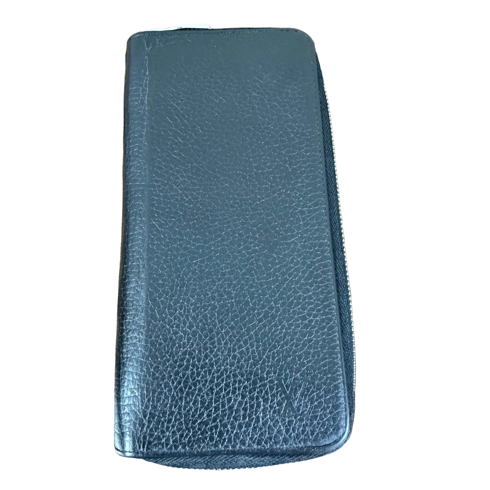 Louis Vuitton Zippy Organizer Vertical Wallet Black Taiga Leather Authentic