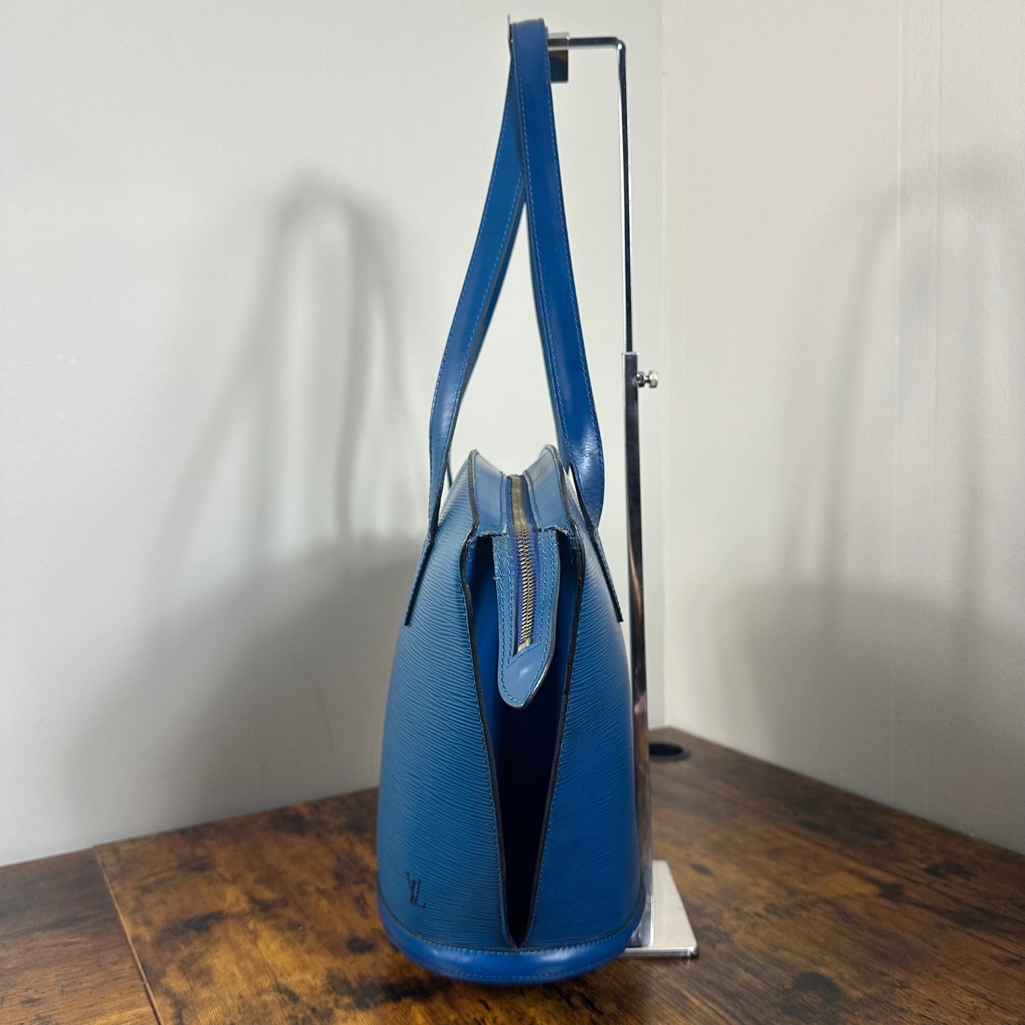 Louis Vuitton Epi Leather Saint Jacques Shoulder Bag Blue Vintage Authentic