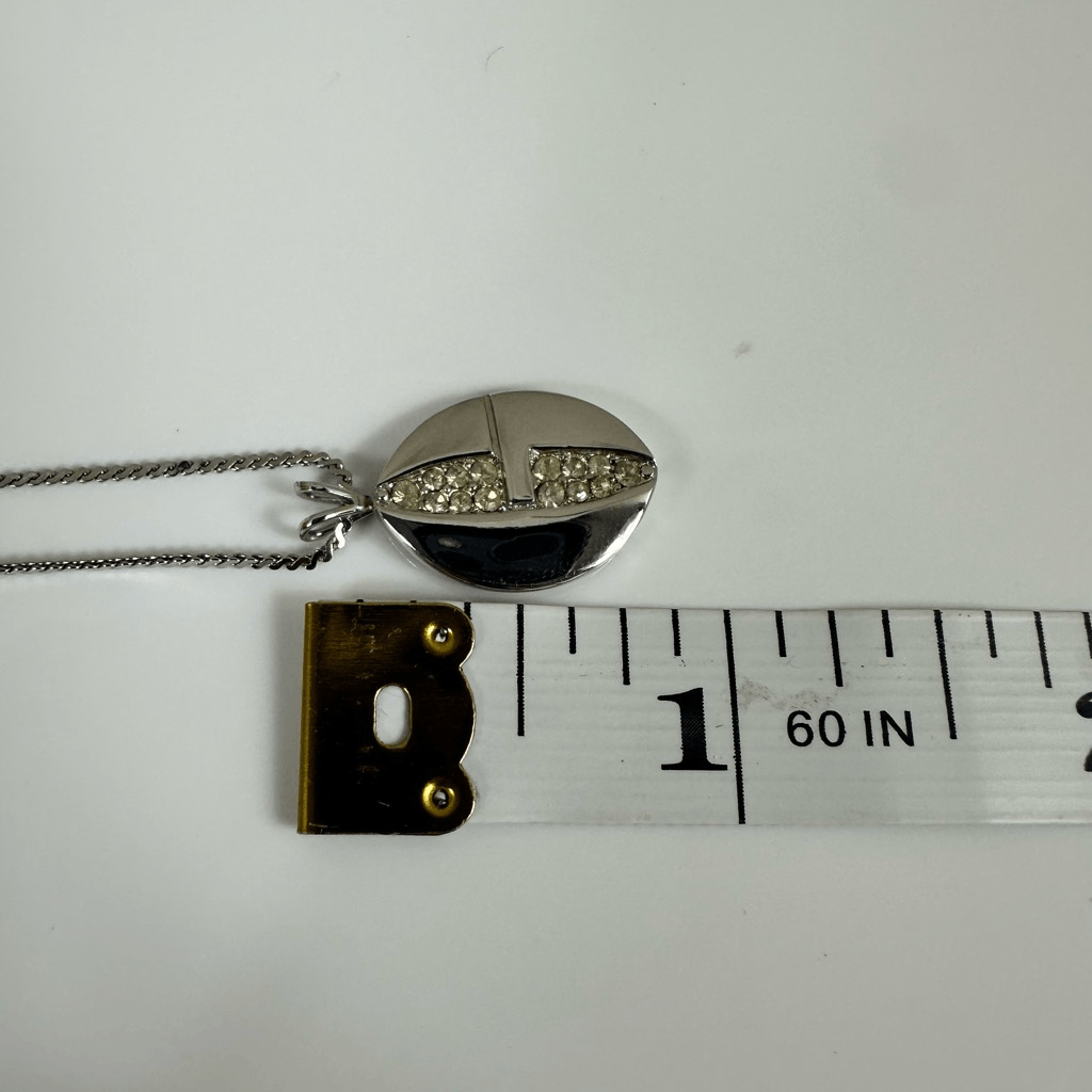 Givenchy G Logo Pendant Silver Tone Necklace