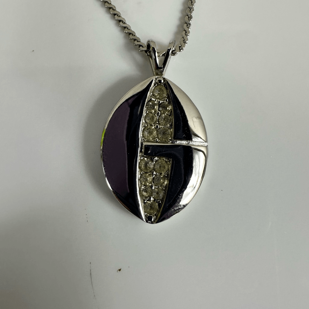 Givenchy G Logo Pendant Silver Tone Necklace