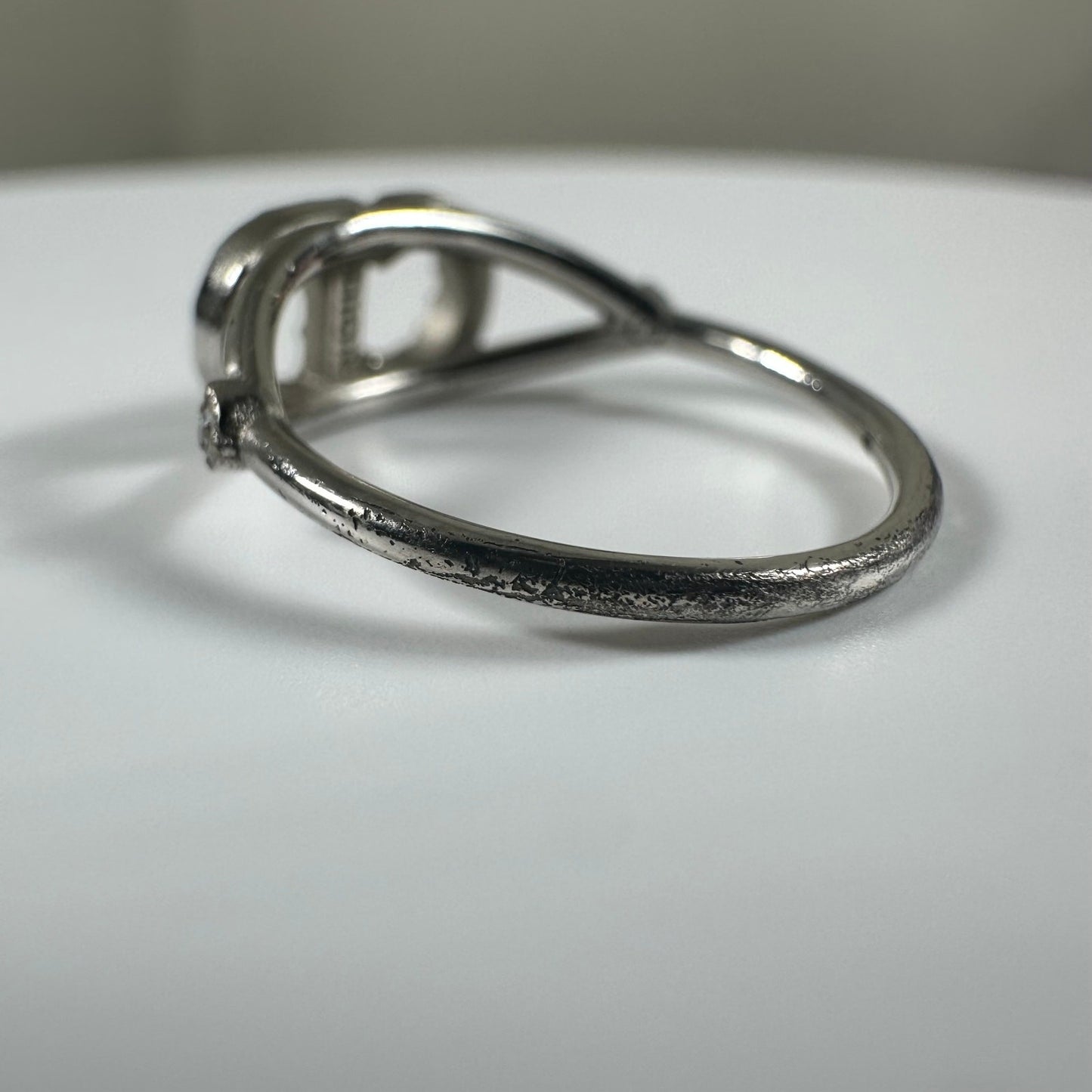 Authentic Christian Dior CD Logo Ring with Rhinestones