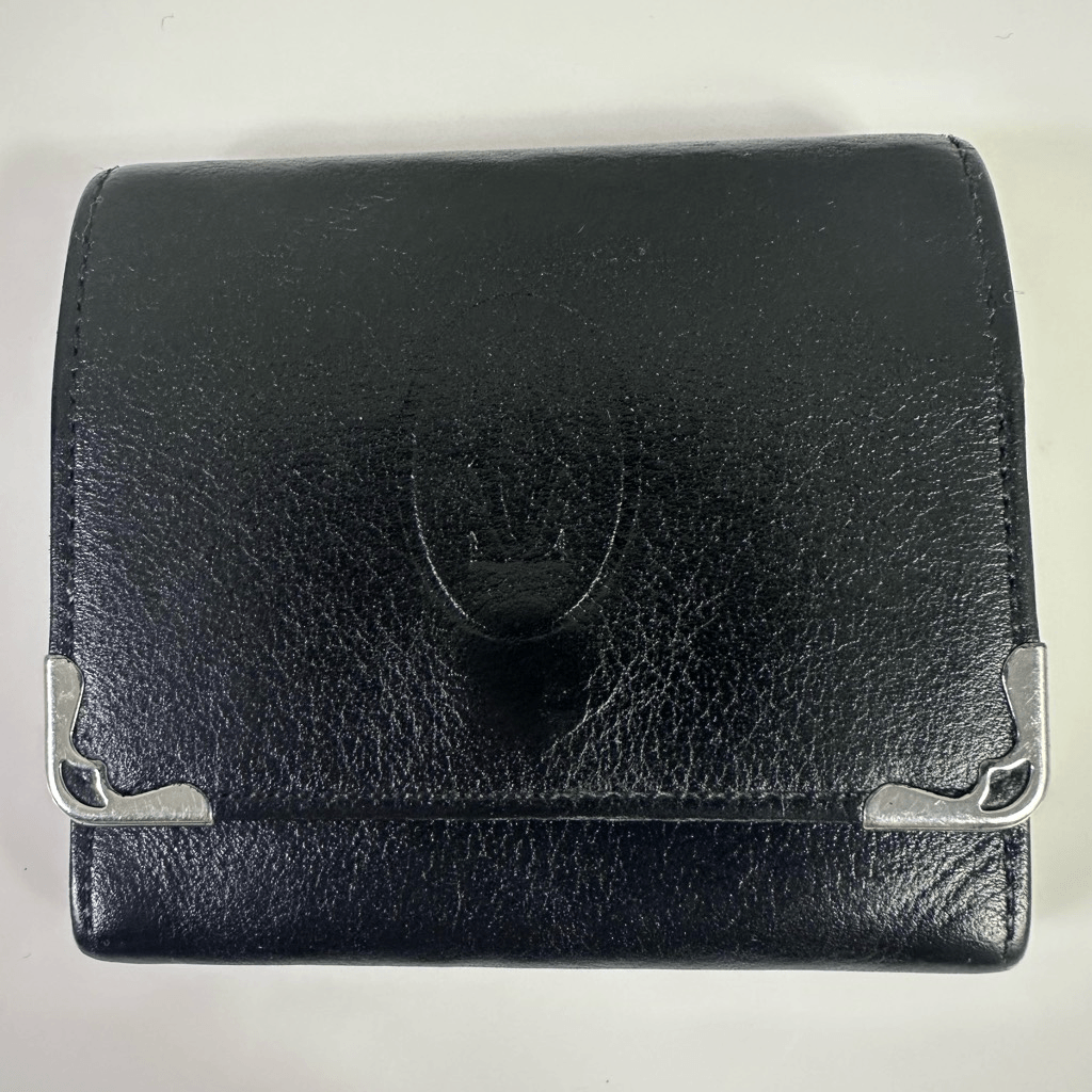Cartier Vintage Black Leather Coin Purse Case
